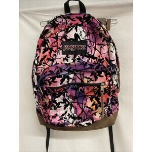 JANSPORT EXPRESSIONS BACKPACK, Tie-Dye LEATHER BOTTOM, NICE👌🏽